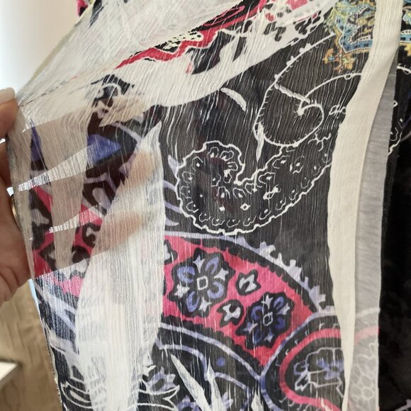 Mushka by Sienna Rose Open Front Cardigan Sz M Semi Sheer Artsy Hippie Festival - Picture 3 of 10